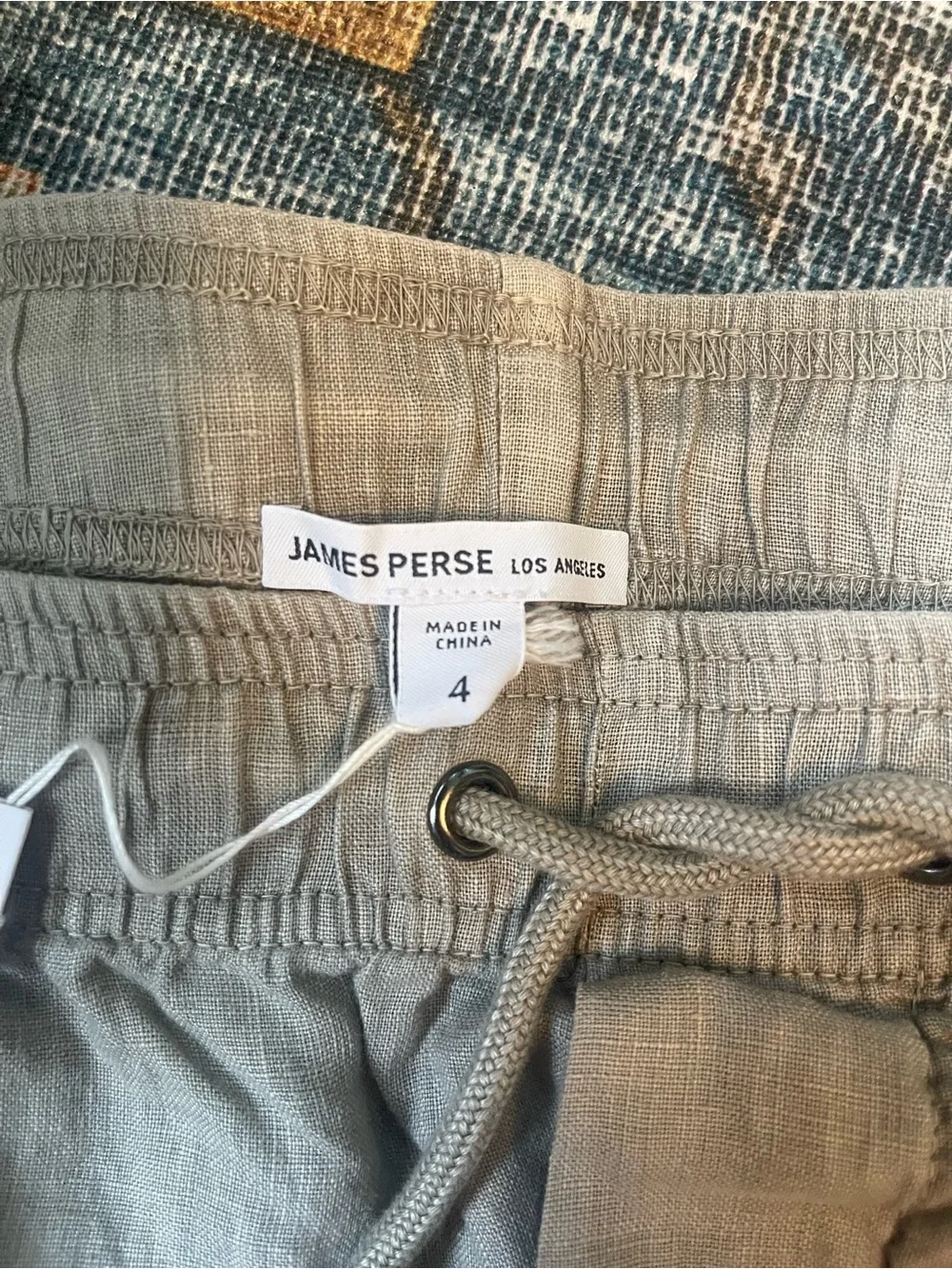 James Perse Linen Drawstring Pants - Taupe/Khaki